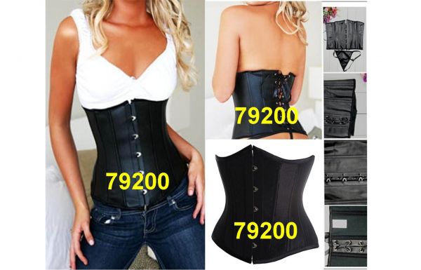 CORSET UNDERBUST PRETO LISO 79200