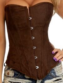 CORSET MARROM VELUDO LUXO