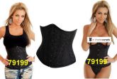 CORSET PRETO BROCADO UNDERBUST 79199