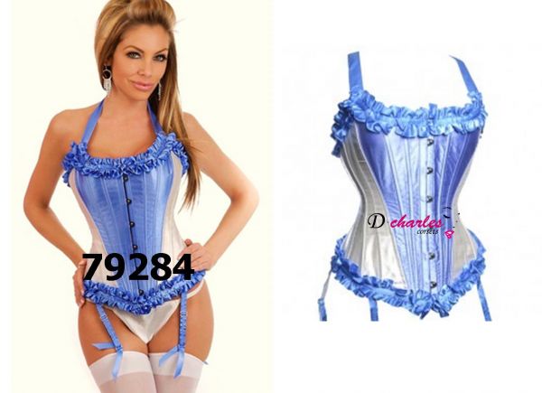 CORSET 22 BARBATANAS AZUL/BRANCO 79284