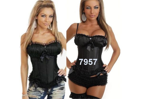 PRONTA ENTREGA CORSET PRETO ACOLCHOADO - ZIPER LATERAL 7957