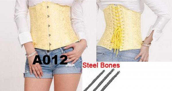 CORSET AMARELO BROCADO AÇO 1/2