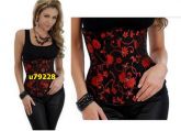 CORSET UNDERBUST FLORAL VERMELHO 79228U