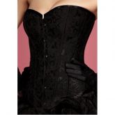 CORSET CORSELET ESPARTILHO PRETO BROCADO REF: 7955 - TAM G