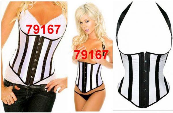 CORSET UNDERBUST PLUS SIZE - PRETO E BRANCO 79167